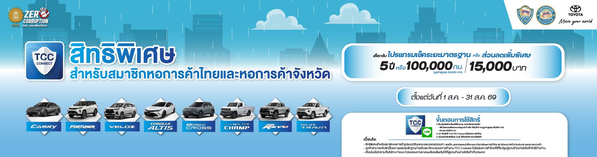 สิทธิพิเศษจากโตโยต้า ประจำเดือน สิงหาคม 2569