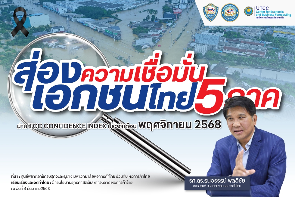  ส่องความเชื่อมั่นเอกชนไทย 5 ภาค ผ่าน TCC CONFIDENCE INDEX ประจำเดือน พฤศจิกายน 2568 