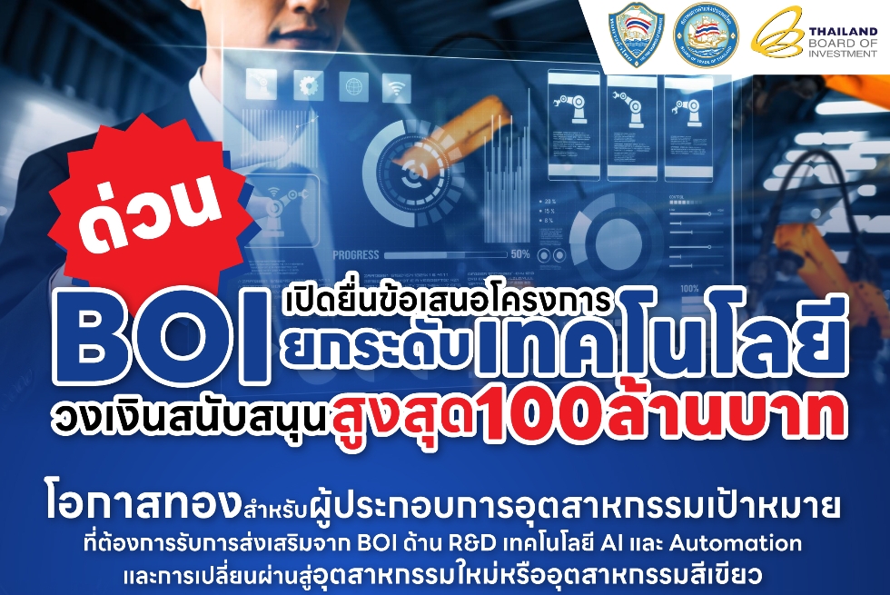  โอกาสมาแล้ว พบกับมาตรการสนับสนุนผู้ประกอบการจาก BOI ตามนโยบาย Quick Big Win 